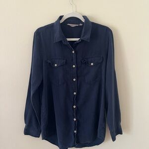 Athleta Dark Blue Button Up Shirt